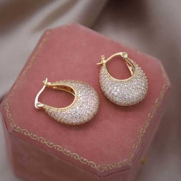 14k gold diamond earrings - Picture 3 of 5